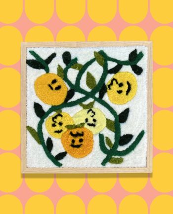 tapete enmarcado naranjas agrias tufting chim chim 40x40