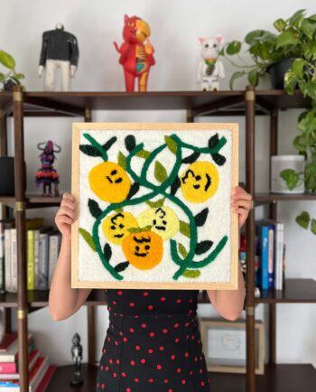 tapete enmarcado naranjas agrias tufting chim chim 40x40