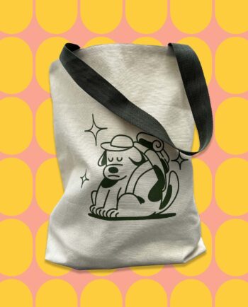 tote bag perrito viajero chimchim serigrafia