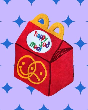 tapete happy sad meal tufting artesanal chimchim