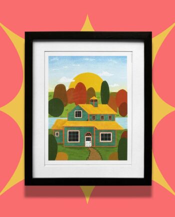 ilustracion encanto del campo enmarcada chimchim