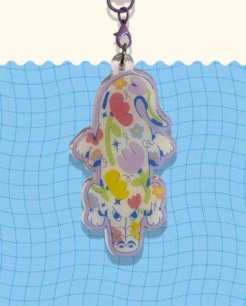 llavero cocodrilo floral acrílico 8.5 cm chim chim