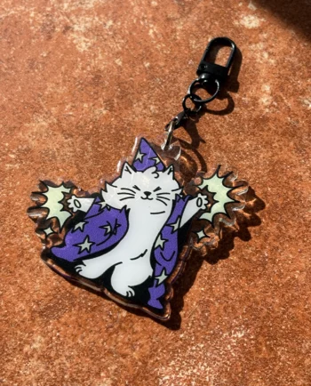 llavero michimago gato mago acrílico de 6 cm
