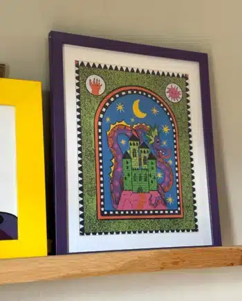 cuadro castillo embrujado ilustración dragón castillo chimchim