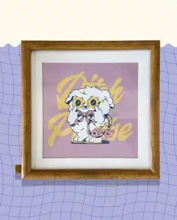 cuadro perrito bitch ilustración enmarcada perro chimchim