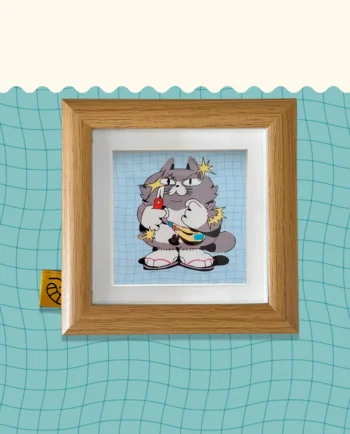 mini cuadro gato filero ilustración enmarcada chimchim