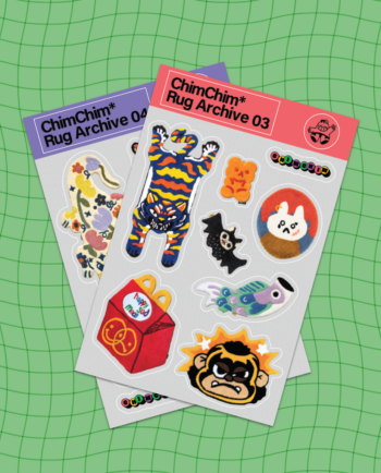 Detalle de las dos láminas die cut del Pack Rug Archive 03 y 04 ChimChim, hecho en México